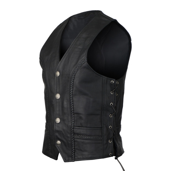 Jafrum-Buffalo-Nickel-Leather-Motorcycle-Vest-Braids-Side-Laces-main