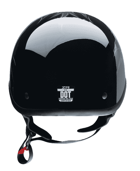 Z1R-CC-Beanie-Hellfire-Half-Face-Motorcycle-Helmet-Grey-rear-view