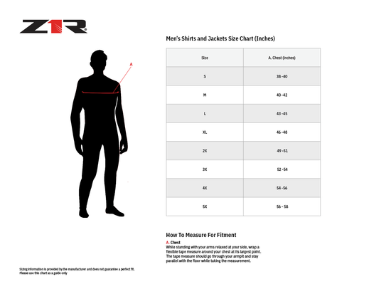 Z1R-Mens-2-Piece-Rainsuit-Motorcycle-Rain-Gear-size-chart