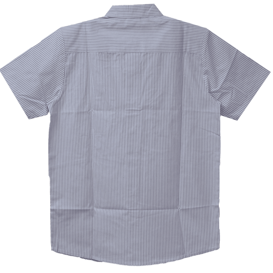 Vance-VB775WG-Mens-White-Work-Shirts-Grey-Strips-Rear-View