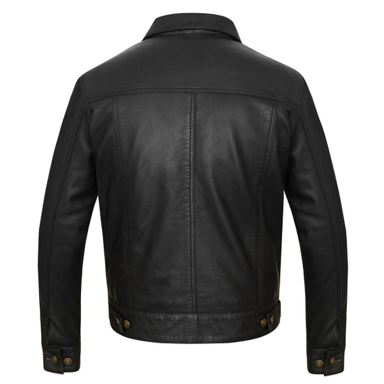 Vance-Leathers-VL555B-Mens-Black-Motorcycle-Trucker-Leather-Jacket-back-view