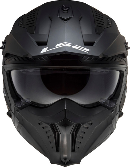 LS2-Drifter-Solid-Open-Face-Motorcycle-Helmet-Sunshield-Matte-Black-front-view