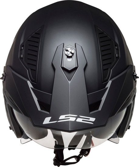 LS2-Drifter-Solid-Open-Face-Motorcycle-Helmet-Sunshield-Matte-Black-top-view