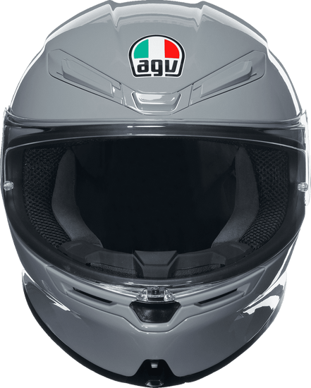 AGV-K6-S-Solid-Full-Face-Motorcycle-Helmet-grey-front-view