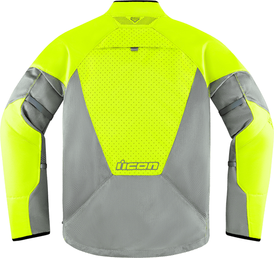 Icon-Mens-Mesh-AF-Motorcycle-Jacket-Grey/Hi-viz-back-view