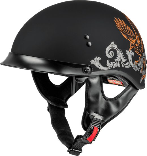 Gmax-HH-65-Corvus-Half-Face-Motorcycle-Helmet-with-Peak-Visor-matte black/silver/orange-main