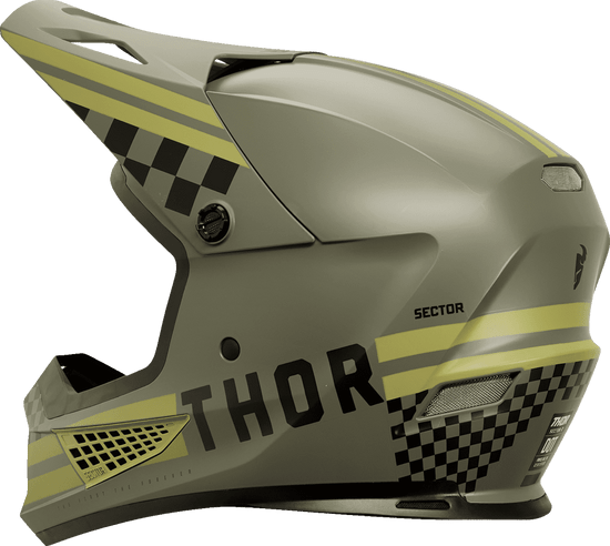 Thor-MX-24-Sector-2-Combat-Motorcycle-Helmet-Army Green-side-view