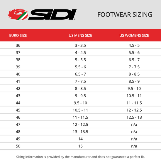 Sidi-Lady-Gavia-Gore-Tex-Motorcycle-Touring-Boots-sizechart