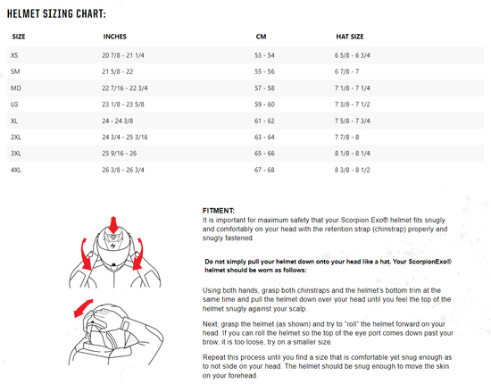 Scorpion-EXO-Covert-FX-The-Litas-Full-Face-Motorcycle-Helmet-size chart