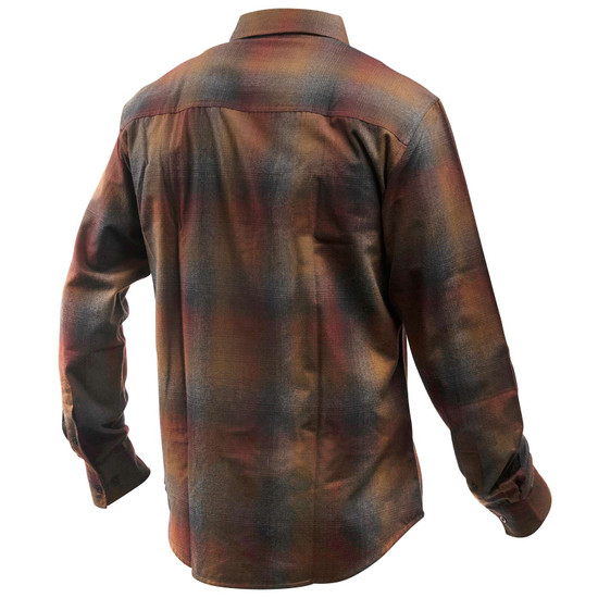 Fasthouse-Saturday-Night-Special-Flannel-Shirt-Beige-autumn-back-view