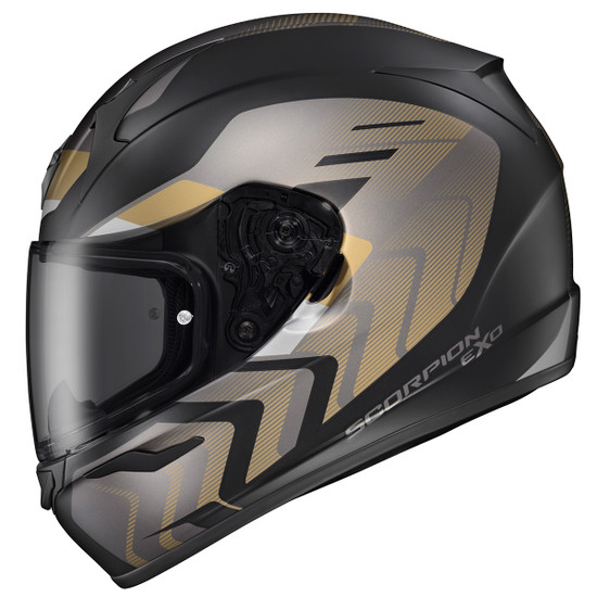 Scorpion=EXO-R320-Alchemy-Full-Face-Motorcycle-Helmet-black-gold-dark-smoke-shield