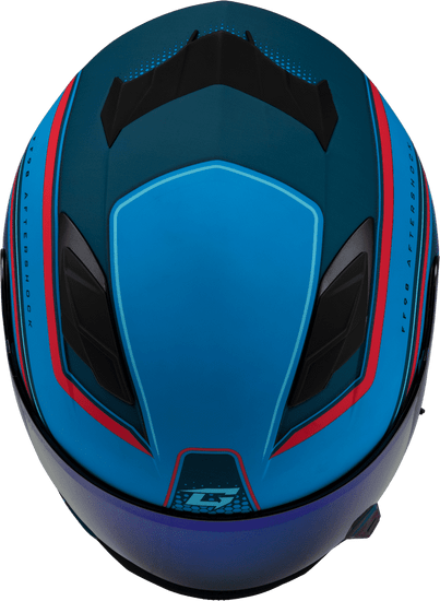 Gmax-FF-98-Aftershock-Matte-Blue-Red-Full-Face-Motorcycle-Helmet-top-view