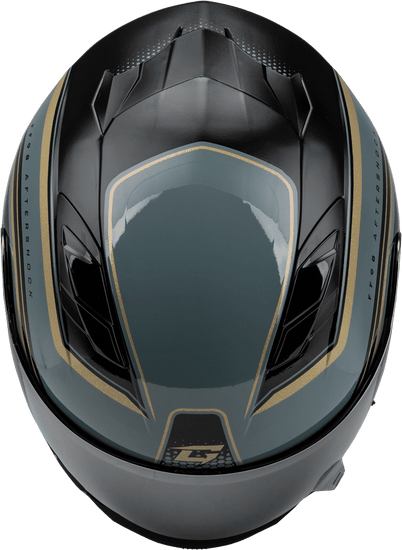 Gmax-FF-98-Aftershock-Grey-Mettallic Gold-Full-Face-Motorcycle-Helmet-top-view