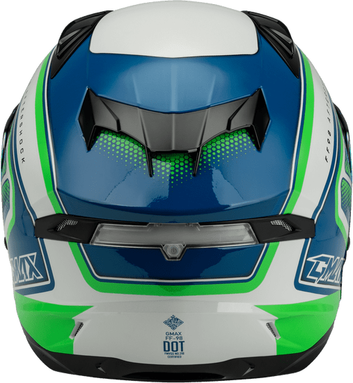 Gmax-FF-98-Aftershock-White-Neon-Green-Full-Face-Motorcycle-Helmet-back-view