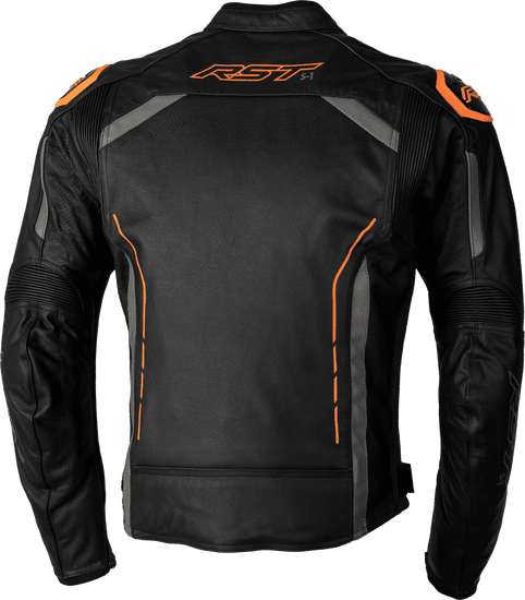 RST-S-1-CE-Men's-Motorcycle-Leather-Jacket-Black-Orange-back-view