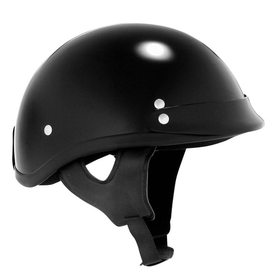 Skid Lid Traditional Black Motorcycle Half Helmet