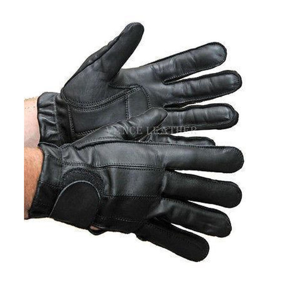 Vance VL408 Mens Black Leather Gel Palm Driving Gloves