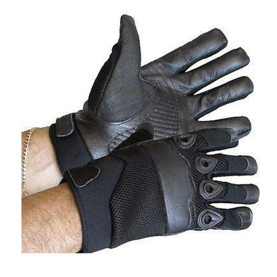 Vance VL448 Mens Black Leather Motorcycle Racing Gloves