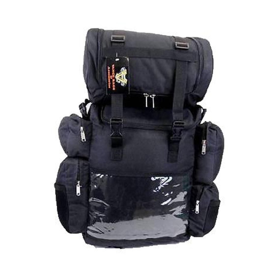 Vance VS324 Black Nylon Large Motorcycle Travel Luggage Sissy Bar Bag