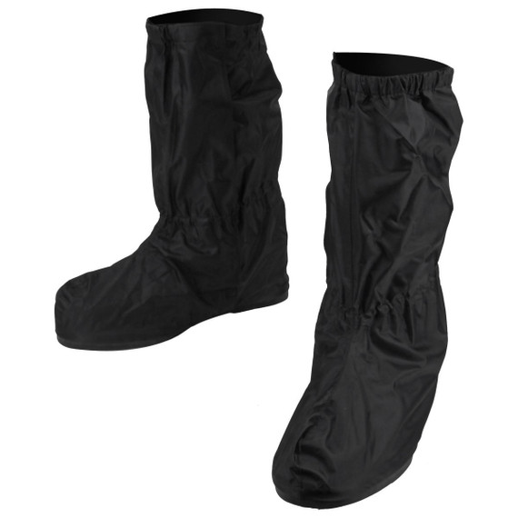 Mens RS002 Black Full Coverage Hard Walking Sole Motorcycle Rain Boot Covers