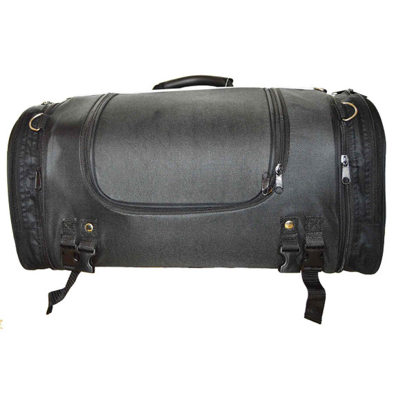 Vance VS363 Black Expandable Motorcycle Luggage Travel Sissy Bar Roll Bag