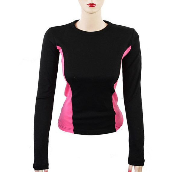 Vance Women's Long Sleeve Fitted Motorcycle Shirt-Fuchsia-Front View