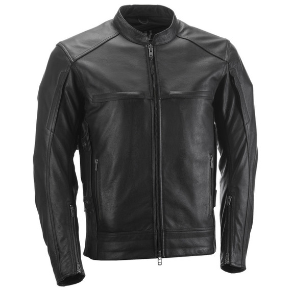Highway 21 Gunner Leather Motorcycle Jacket - Black