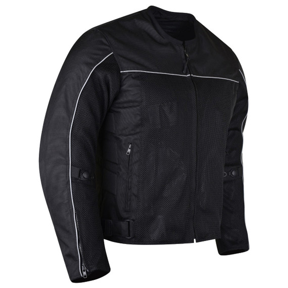 Advanced Vance VL1626 Velocity Waterproof 3-Season Mesh/Textile CE Armor Motorcycle Jacket - Black