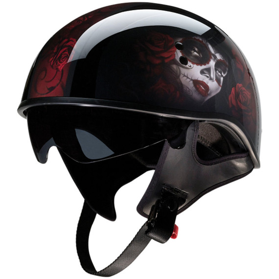 Z1R Vagrant Red Catrina Half Helmet