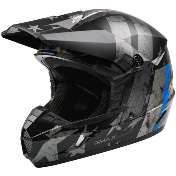 GMax MX-46 Off-Road Patriot Helmet-Black/Grey