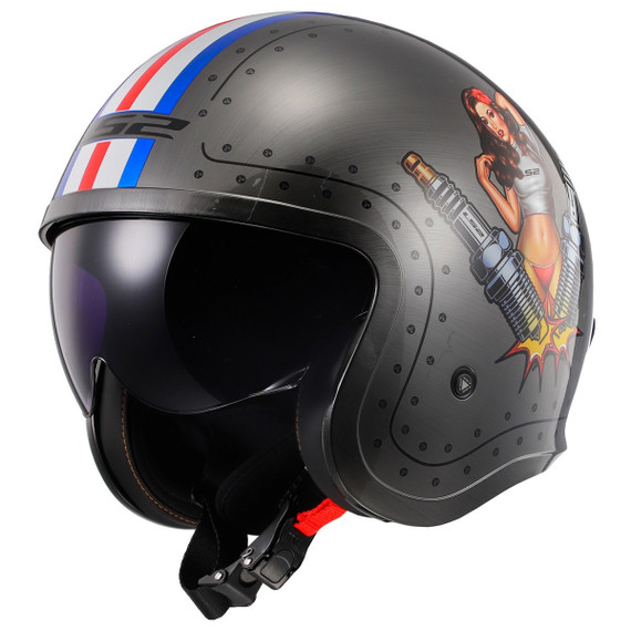 LS2 Spitfire Spark Helmet-Aluminium Silver