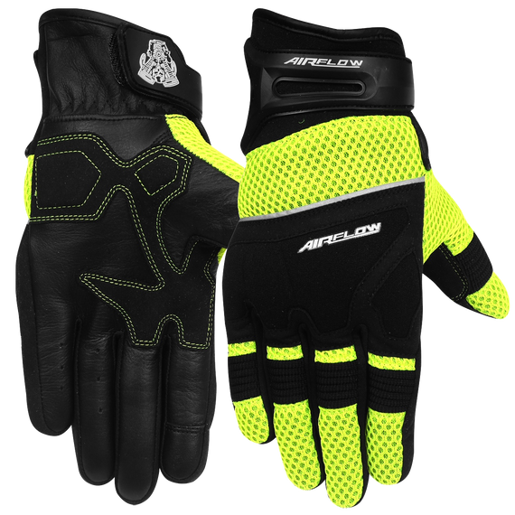 Vance VL434 AirFlow II Mesh / Textile Motorcycle Gloves- Hi-Viz-main