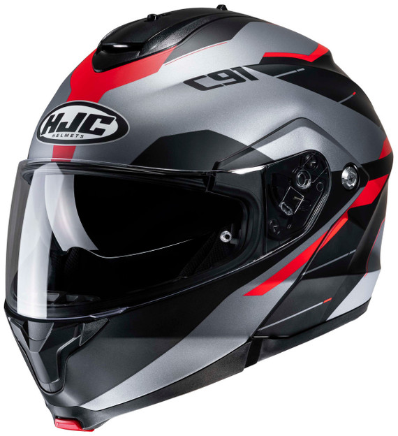 HJC-C91-KARAN-Modular-Motorcycle-Helmet-Red/Grey-Main