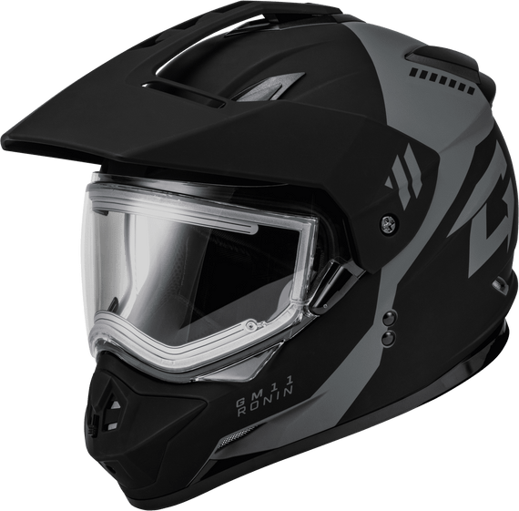 Gmax-GM-11S-Ronin-Snow-Helmet-with-Electric-Shield-Matte Black-Silver-main