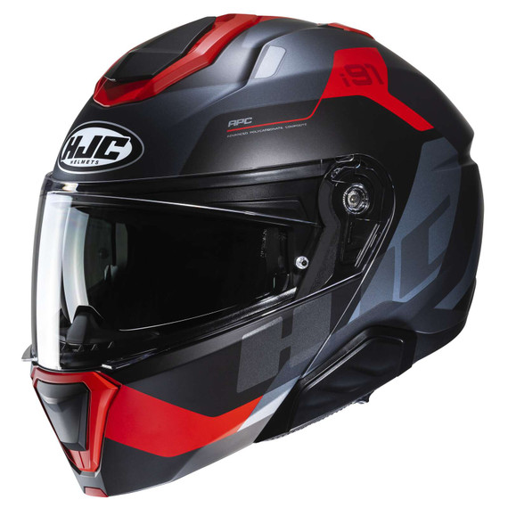 HJC-i91-Carst-Modular-Motorcycle-Helmet-Black-Red-Main