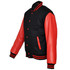 Premium Varsity Letterman Black Jacket Wool & Real Leather Sleeves