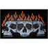 Vance VS366 Black Embroidered Reflective Skull Design Motorcycle Luggage Travel Sissy Bar Roll Trunk Bag - Orange Flame