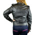 Vance LJ603 Women's Black Classic Leather Lady Biker Motorcycle Jacket - Back View