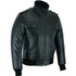 Vance Leather VL551B Men's Sven Bomber Black Waxed Premium Cowhide Motorcycle Leather Jacket with Removeable Hood  - side