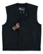 Mens-Black-Denim-Collarless-Vest-front