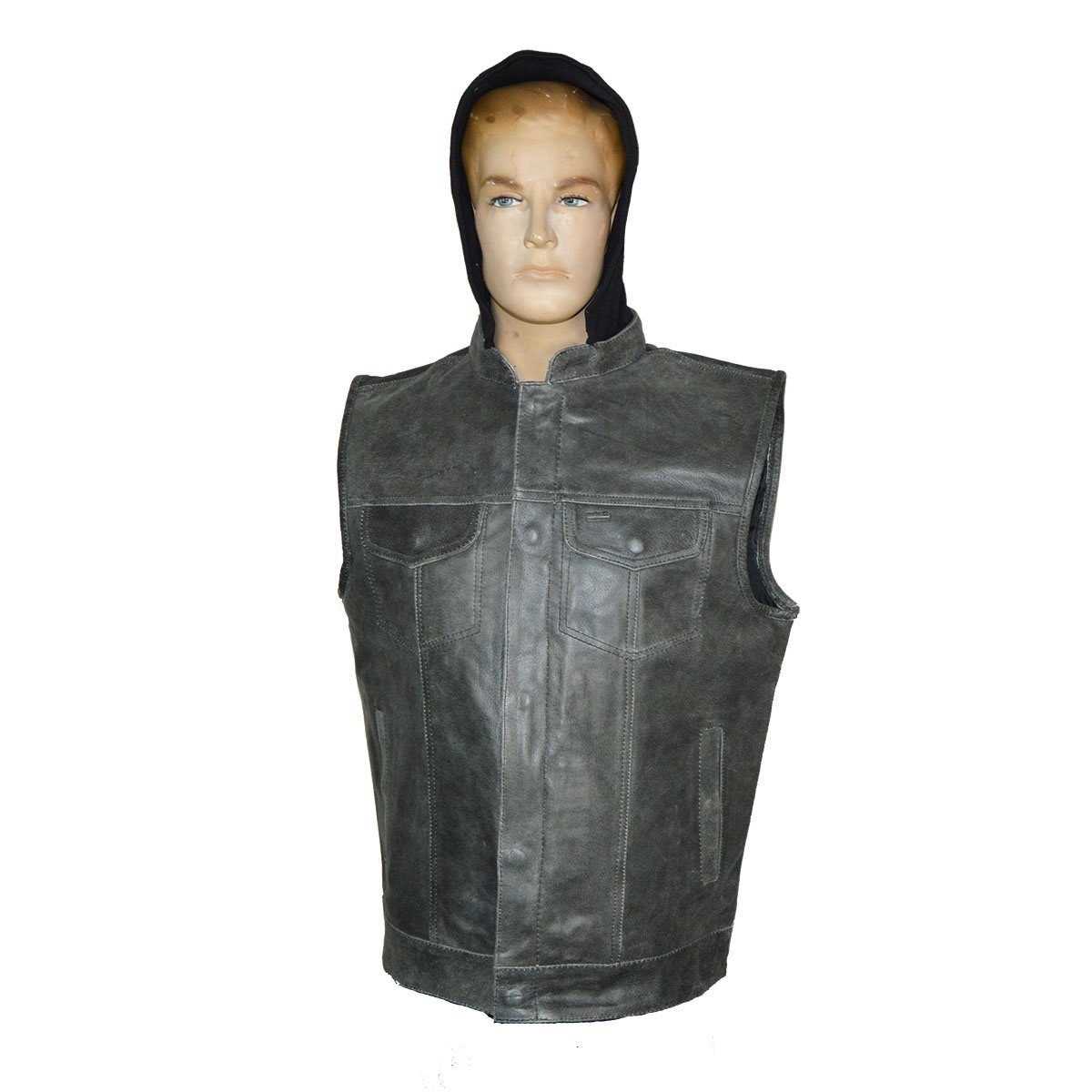 Men's Club Style Leather Vest Custom Hype Beast Max 