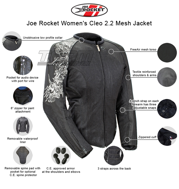 Ladies Joe Rocket Armored Mesh Riding Jacket