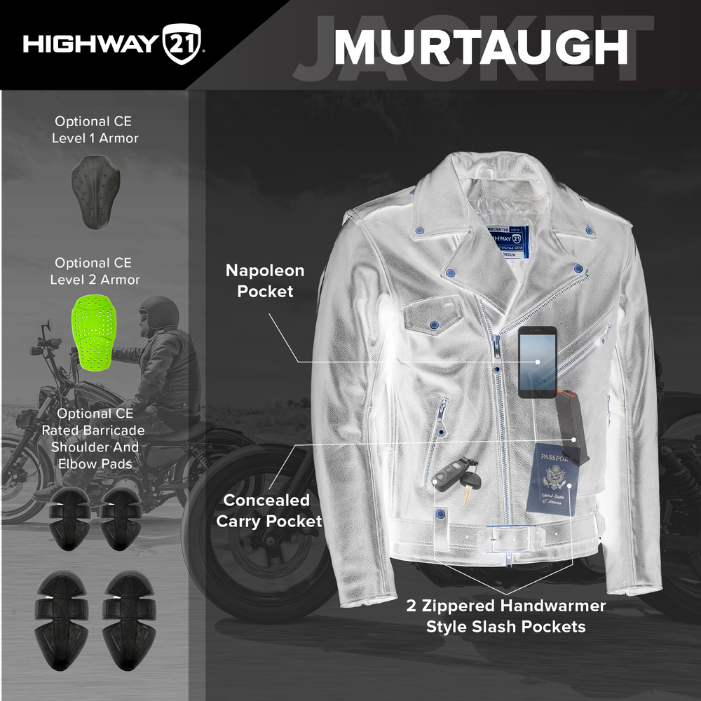 Highway 21 Murtaugh Motorcycle Leather Jacket