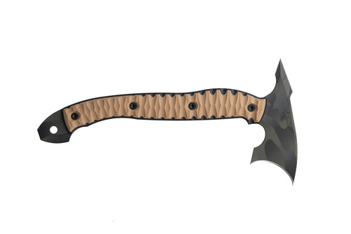 Half Face Blades Crescent Hawk Hatchet | Brown Canvas Micarta