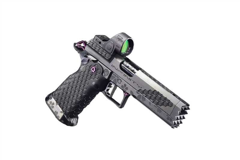 INFINITY FIREARMS CALVINS CHERRY  9MM WITH TRIJICON SRO