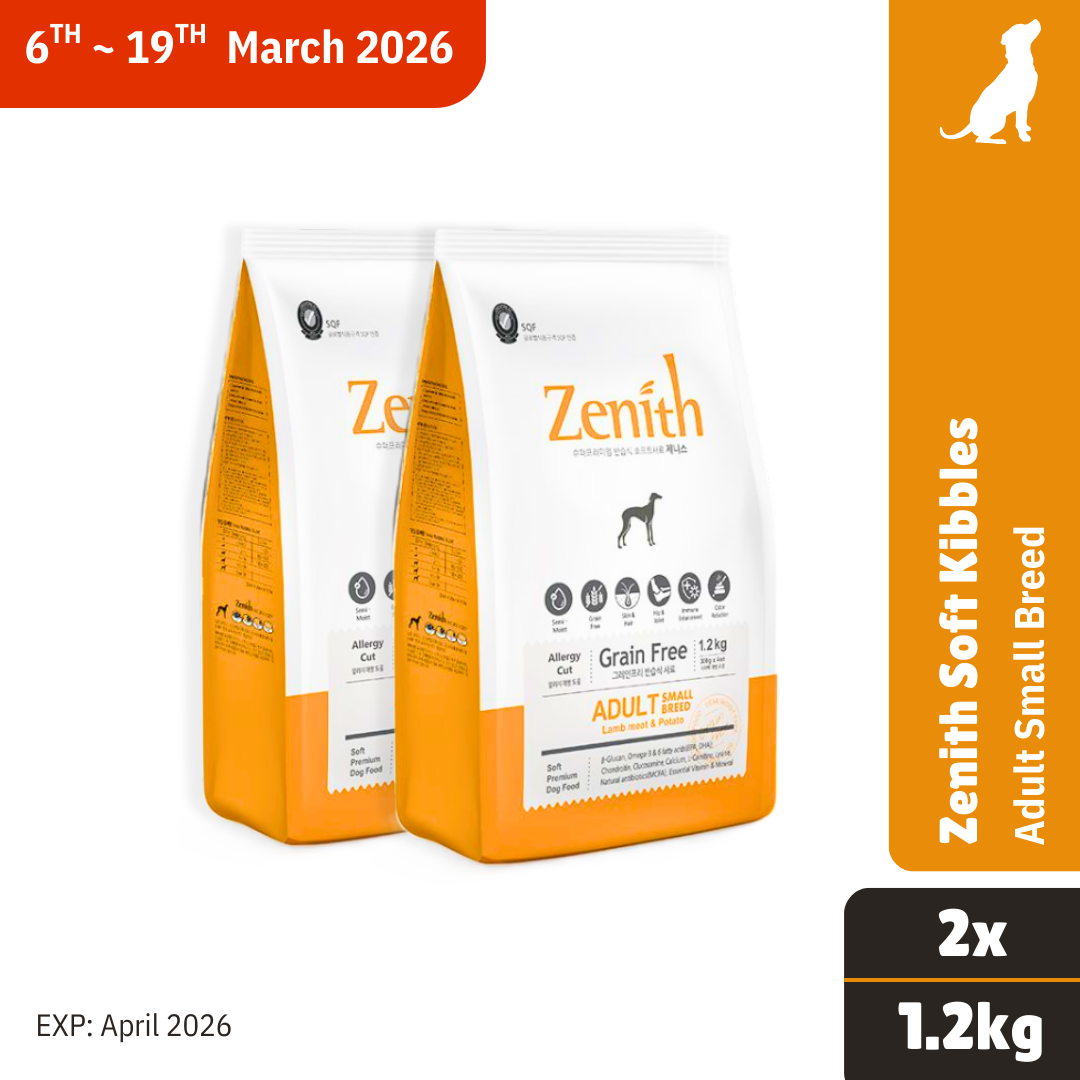 BUNDLE DEAL! Zenith Soft Kibble Adult Small Breed 1.2kg x2 (EXP: 22 APR 2026)