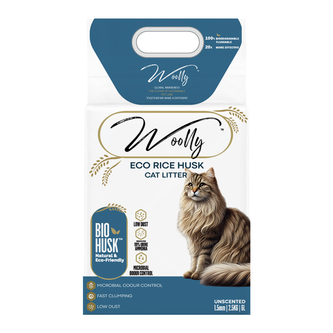 Eco friendly rice husk cat litter - Woolly