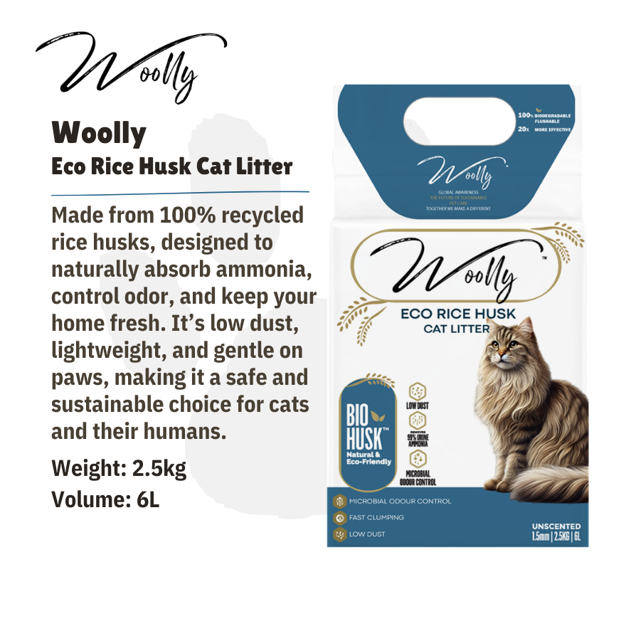 Woolly Eco Rice Husk Cat Litter