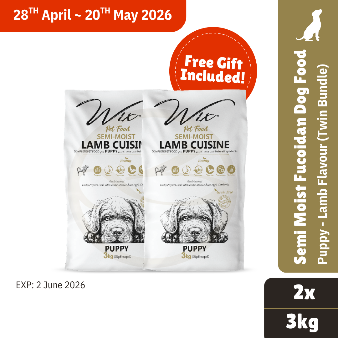 Wix Semi-Moist Fucoidan Puppy 3kg x2 Bundle (EXP: 2 June 2026)