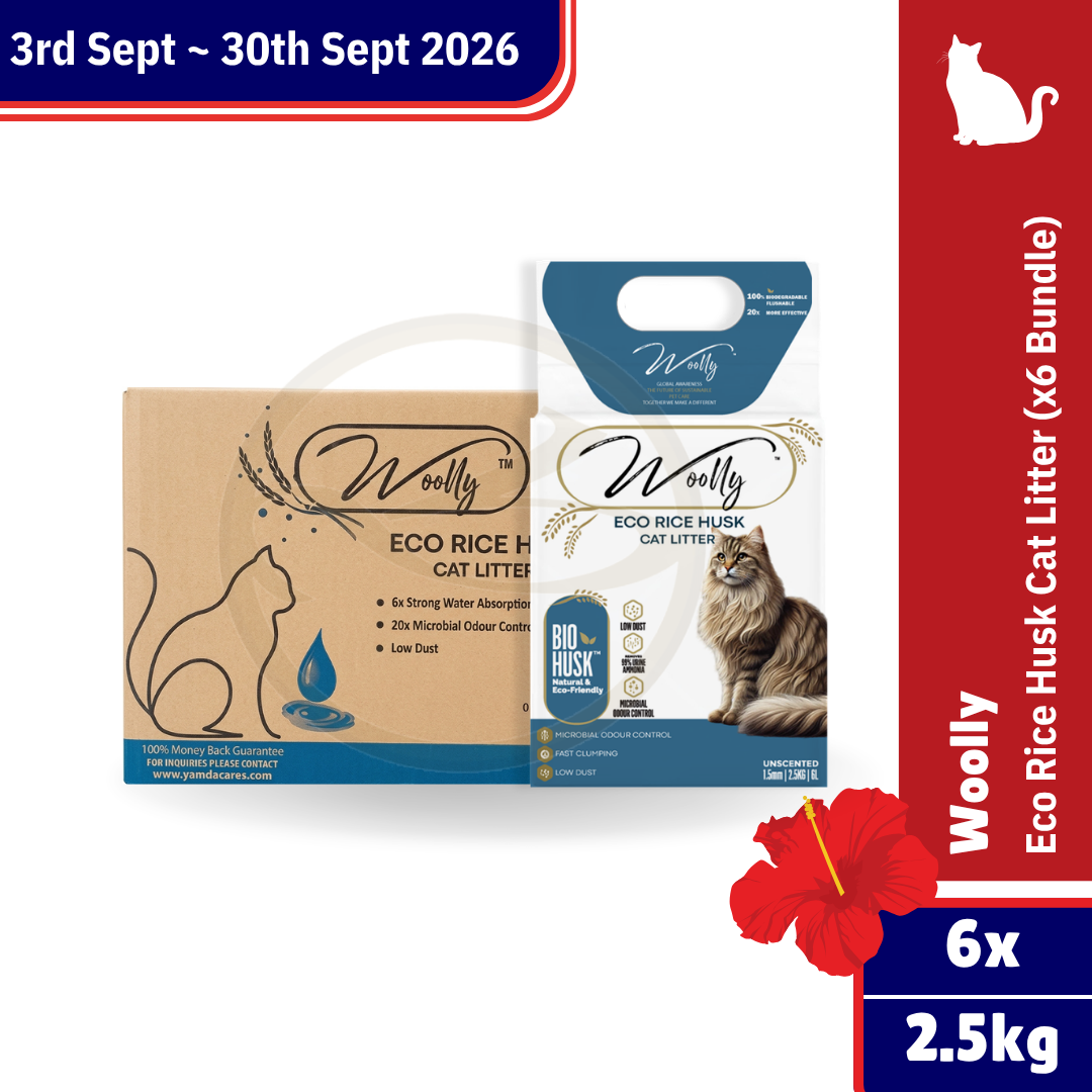 Merdeka Sale! Woolly Eco Rice Husk Cat Litter x6 Bundle